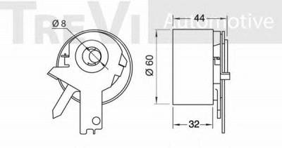 TREVI AUTOMOTIVE td1552 -  Натяжной ролик, ремень ГРМ